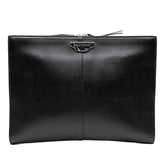 バレンシアガ ロゴ クラッチバッグ セカンドバッグ ブラック レザー レディース BALENCIAGA 【中古】